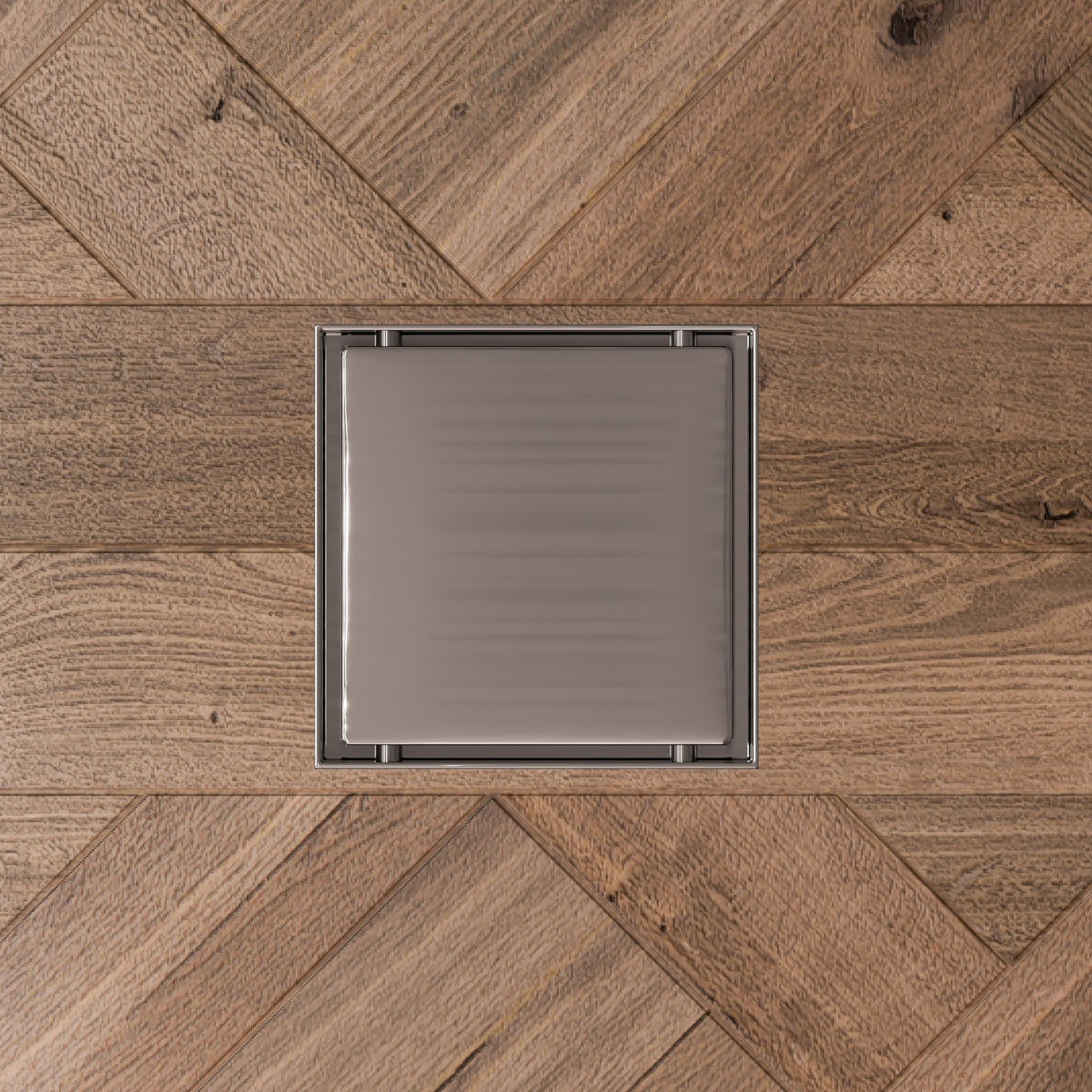 5" x 5" Modern Square Brushed Stainless Steel Shower Drain with Solid Cover