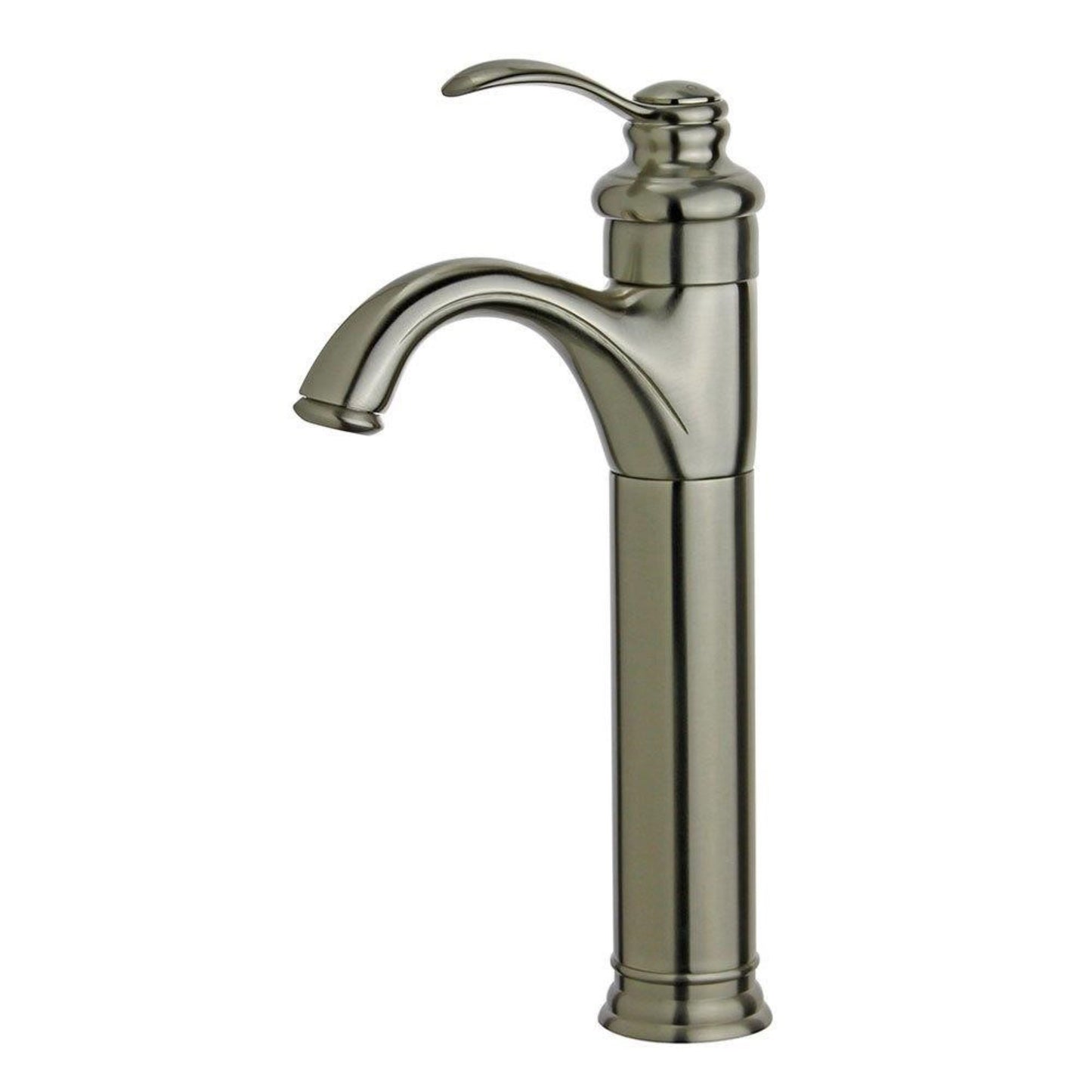 Madrid Single Hole Single Handle Bathroom Faucet with Overflow Drain in Brushed Nickel