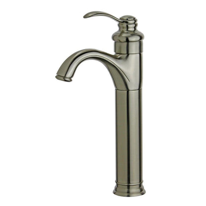 Madrid Single Hole Single Handle Bathroom Faucet with Overflow Drain in Brushed Nickel