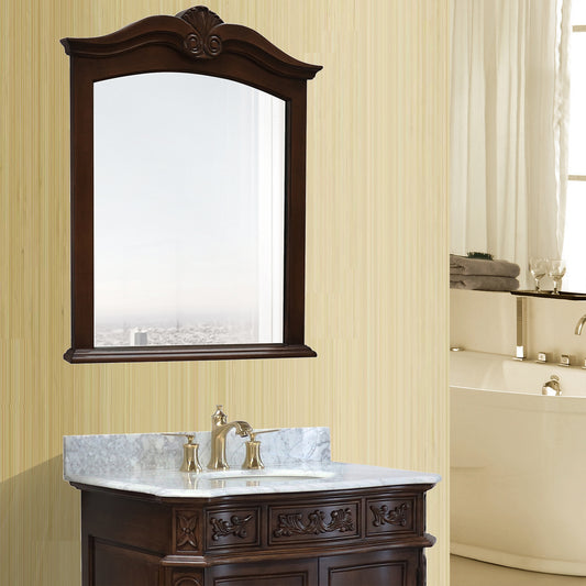 Solid wood frame mirror walnut