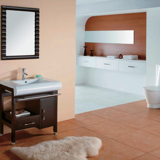 28" Single sink vanity wood dark espresso