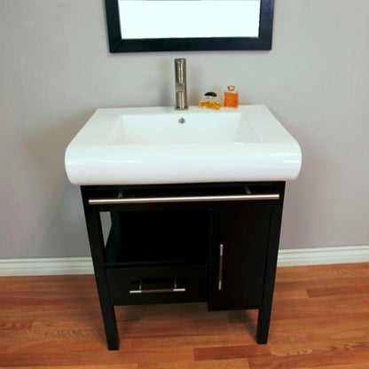 28" Single sink vanity wood dark espresso