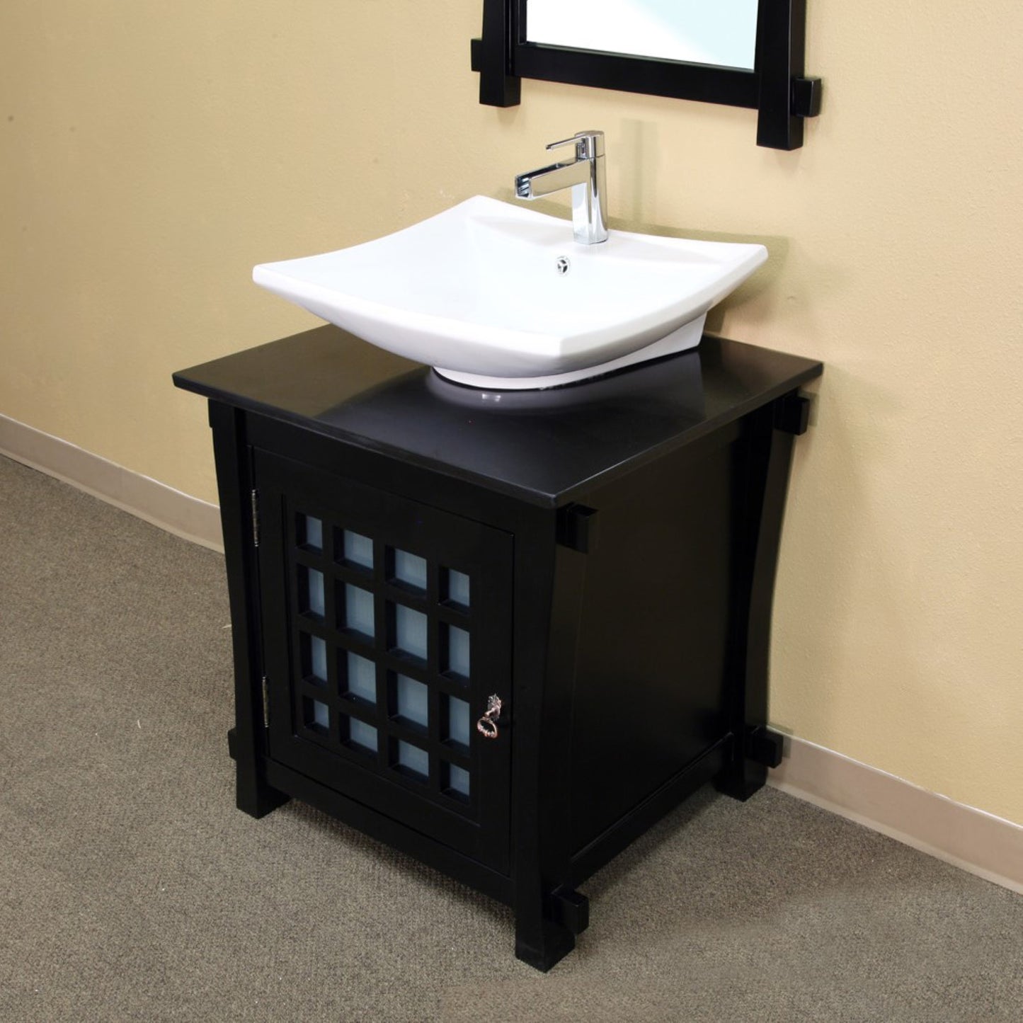 30" Single sink vanity wood black