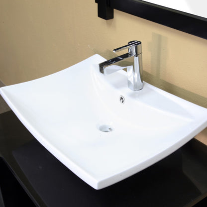 30" Single sink vanity wood black