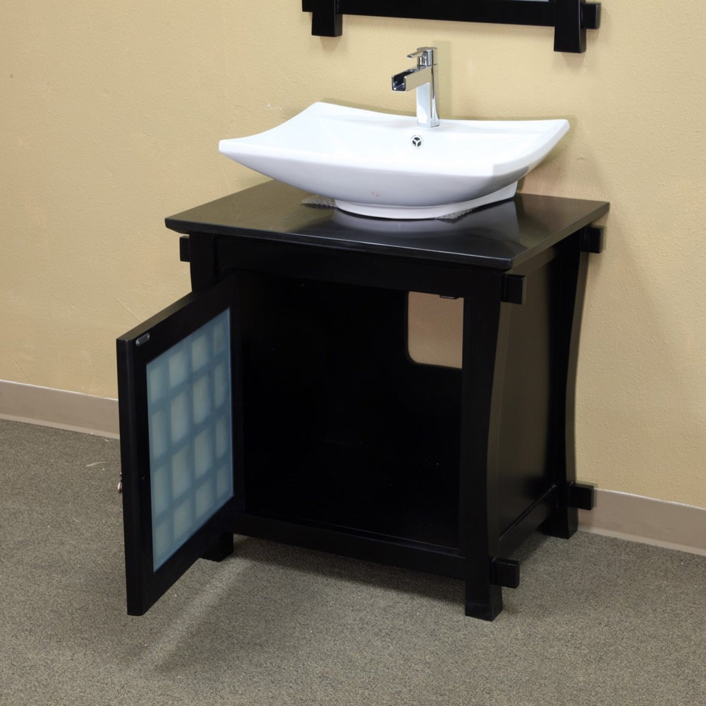 30" Single sink vanity wood black