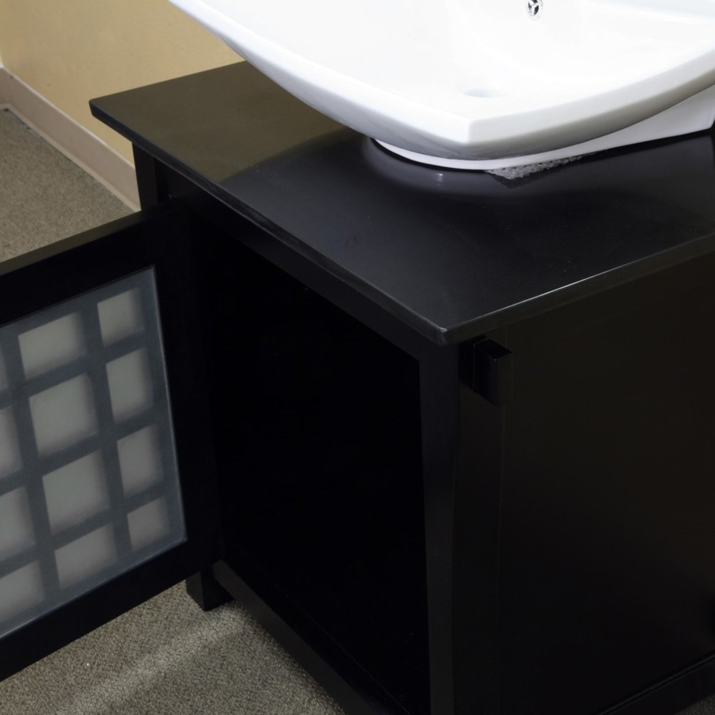 30" Single sink vanity wood black