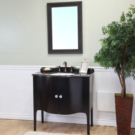 36" Single sink vanity wood black