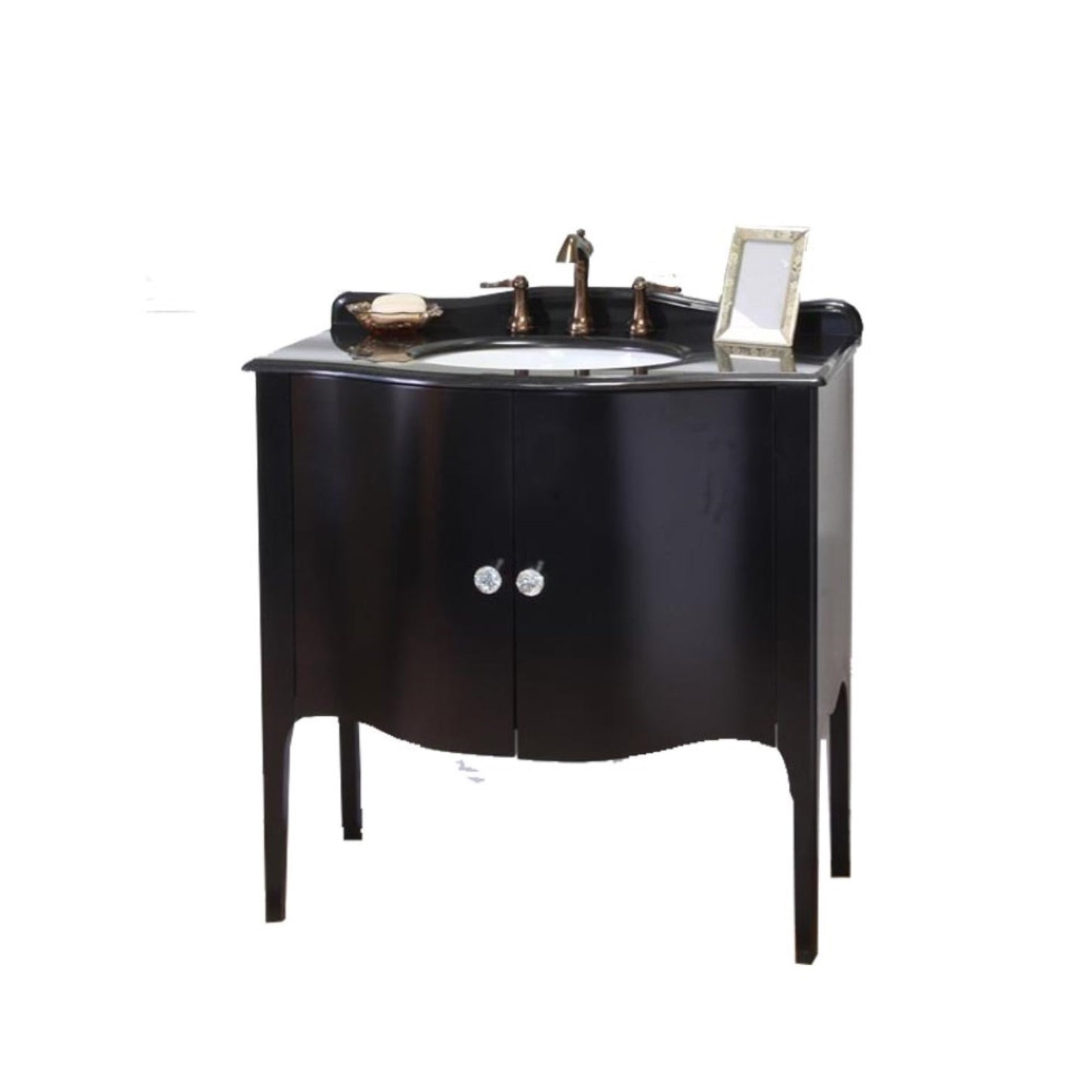 36" Single sink vanity wood black