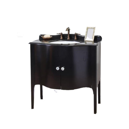 36" Single sink vanity wood black
