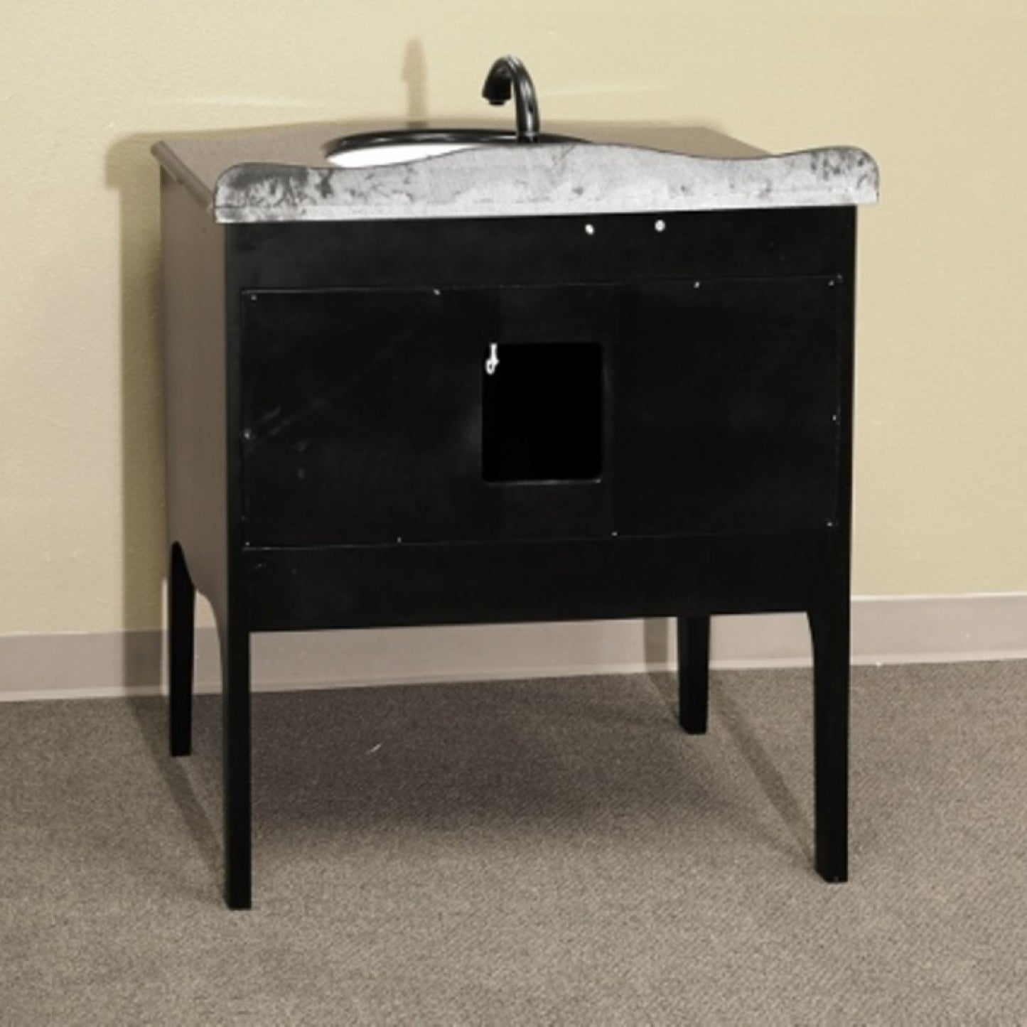 36" Single sink vanity wood black