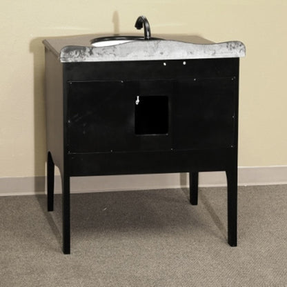 36" Single sink vanity wood black