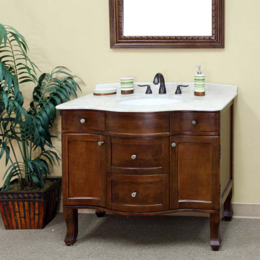 38.2" Single sink vanity wood walnut