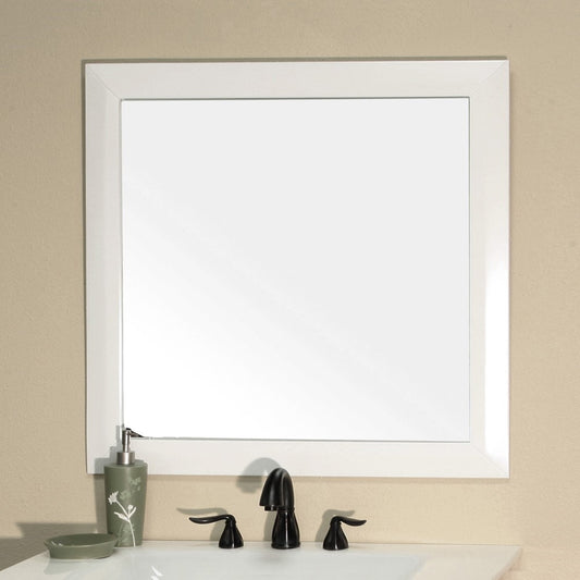 Solid wood frame mirror white