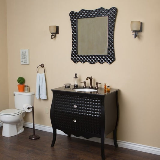 36" Single sink vanity wood black