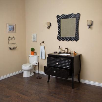 36" Single sink vanity wood black