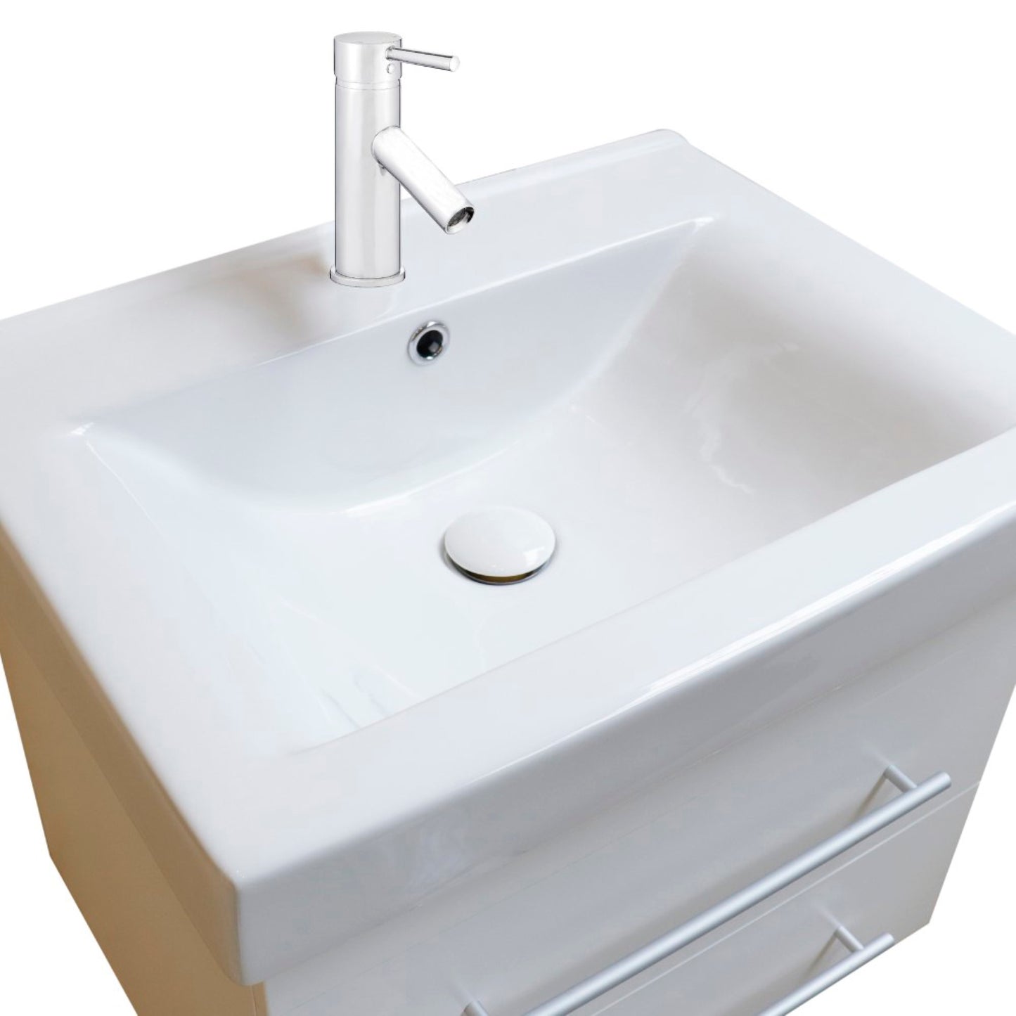 24.25" Single wall mount style sink vanity wood white