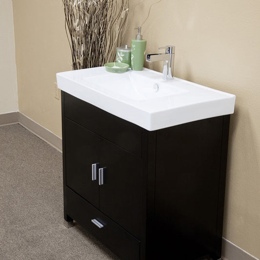 31.5" Single sink vanity wood black