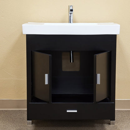 31.5" Single sink vanity wood black