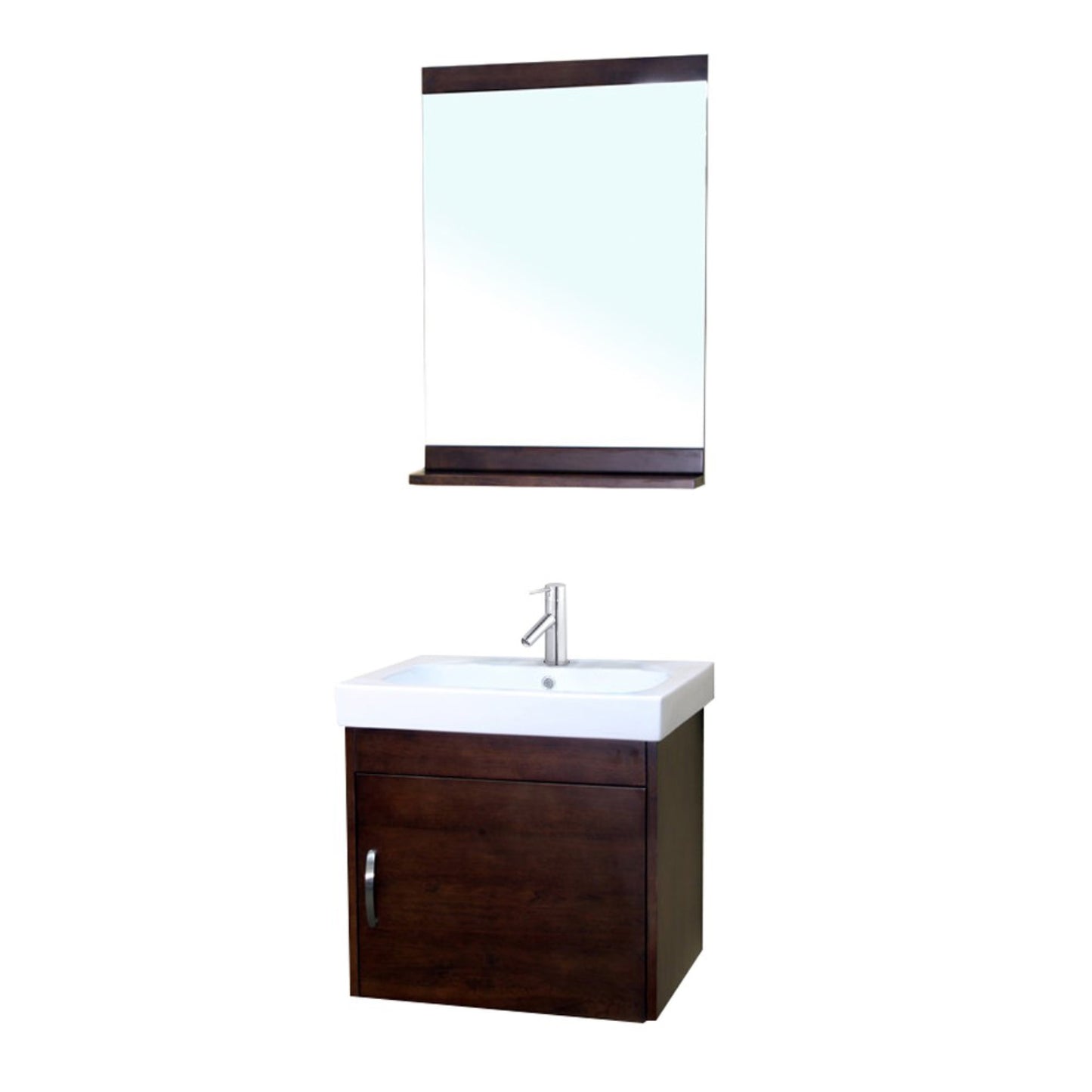 48.8" Double wall mount style sink vanity wood walnut