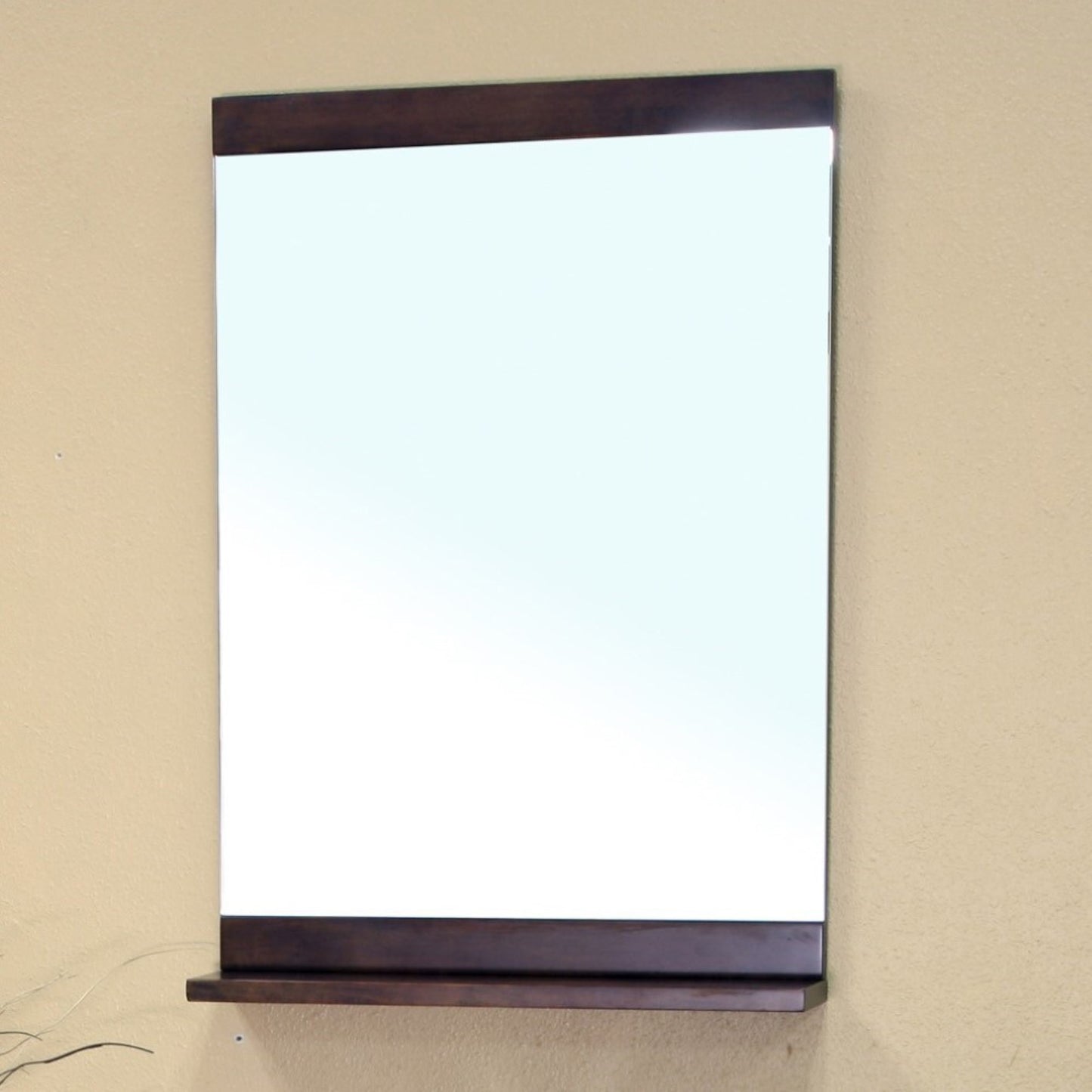 Solid wood frame mirror cabinet walnut