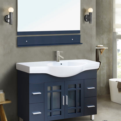 48" Single sink vanity wood dark gray