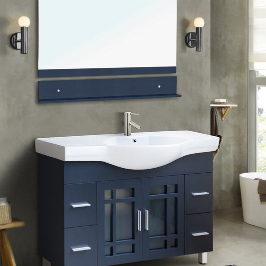 48" Single sink vanity wood dark gray