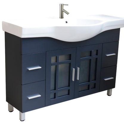48" Single sink vanity wood dark gray