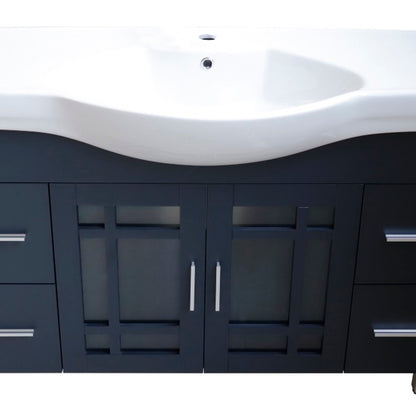 48" Single sink vanity wood dark gray