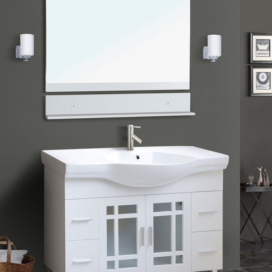48" Single sink vanity wood white