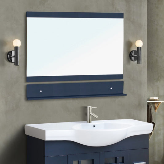 Solid wood frame mirror dark gray