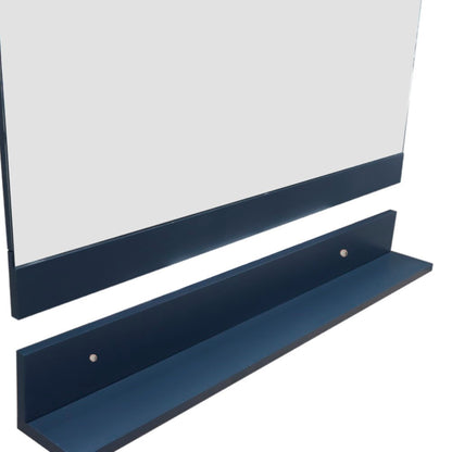 Solid wood frame mirror dark gray
