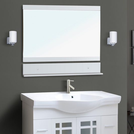 Solid wood frame mirror white