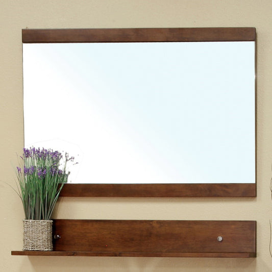 Solid wood frame mirror walnut