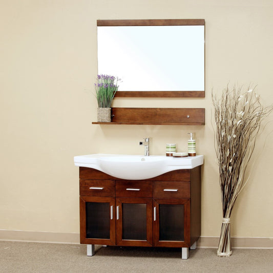 39.8" Single sink vanity wood walnut