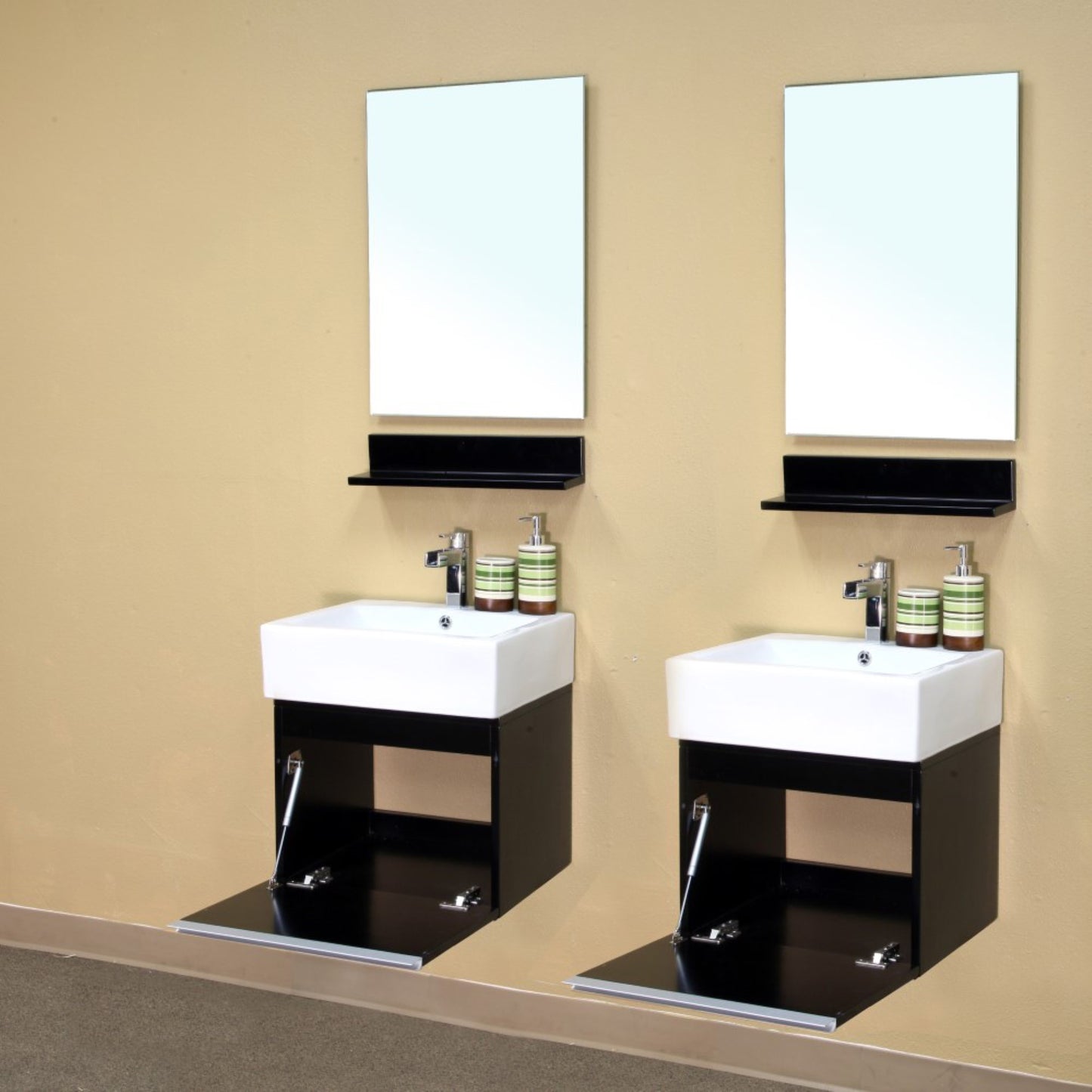 41" Double wall mount style sink vanity wood dark espresso