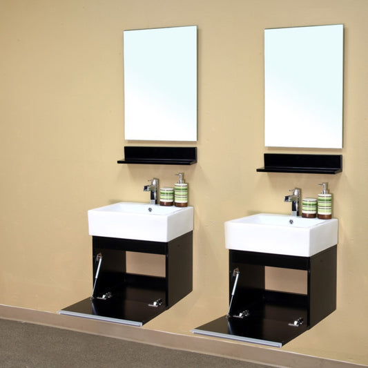 41" Double wall mount style sink vanity wood dark espresso