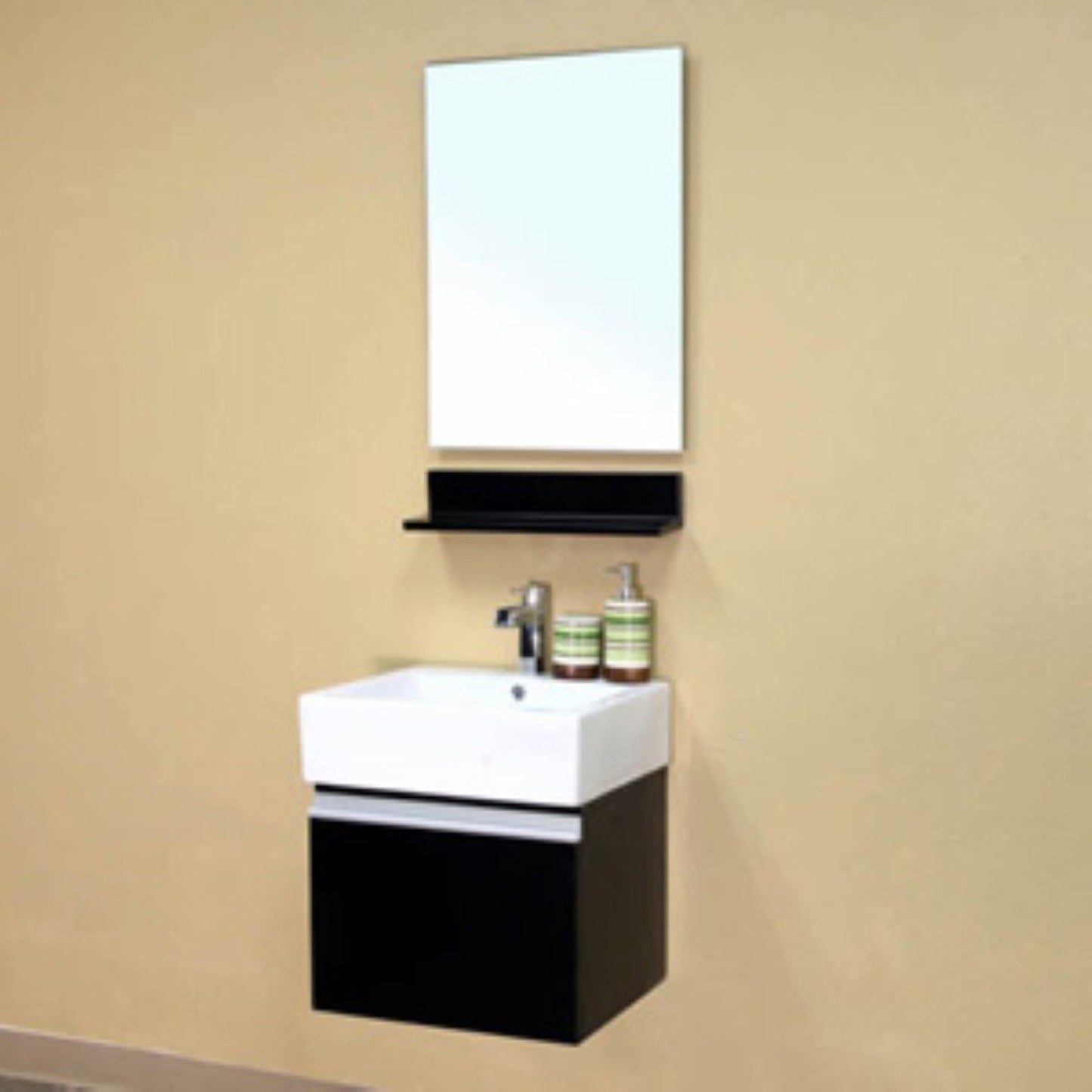 20.5" Single wall mount style sink vanity wood espresso