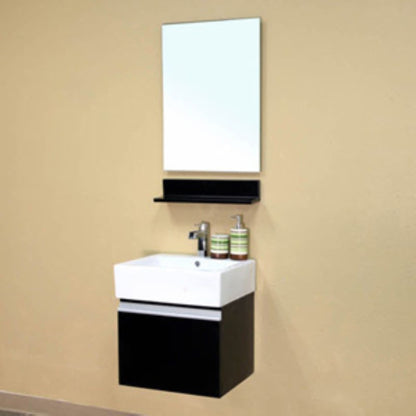 20.5" Single wall mount style sink vanity wood espresso