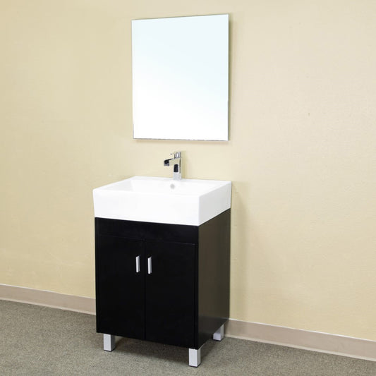 22.8" Single sink vanity wood dark espresso