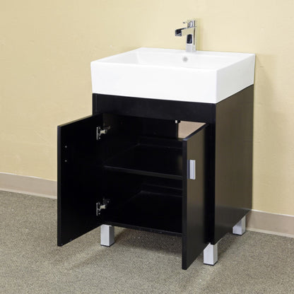 22.8" Single sink vanity wood dark espresso
