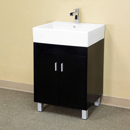 22.8" Single sink vanity wood dark espresso