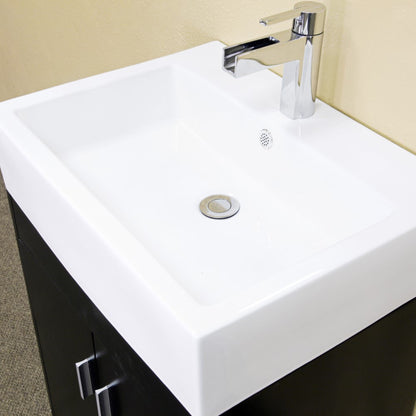 22.8" Single sink vanity wood dark espresso