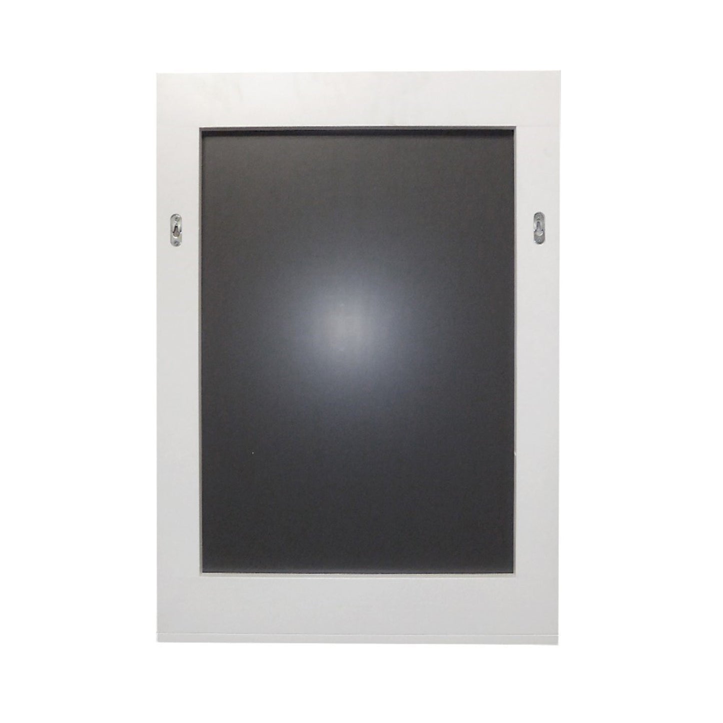 Solid wood frame mirror with shelf in white