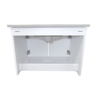 24.4" Single wall mount style sink vanity wood white
