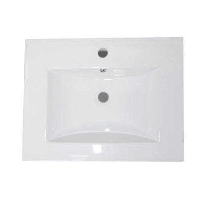 24.4" Single wall mount style sink vanity wood white