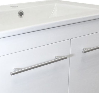 24.4" Single wall mount style sink vanity wood white