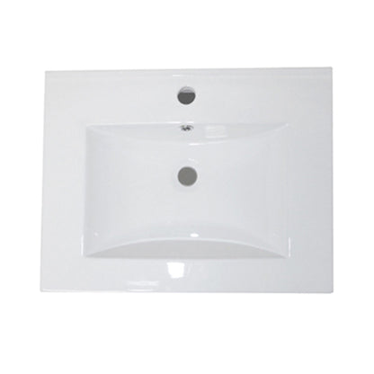 24.4" Single wall mount style sink vanity wood white