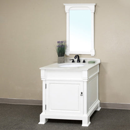 30" Single sink vanity wood white