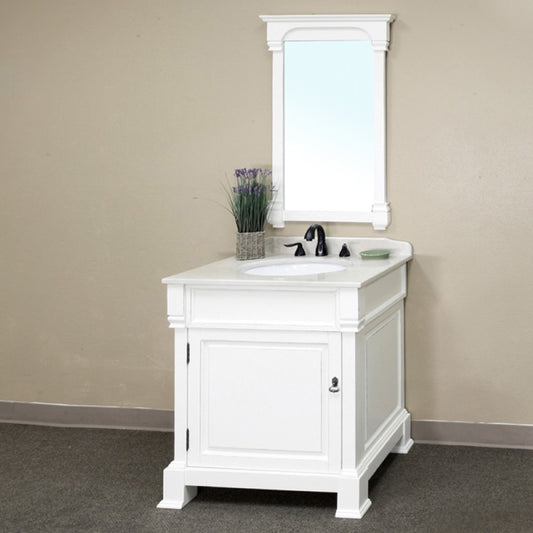 30" Single sink vanity wood white