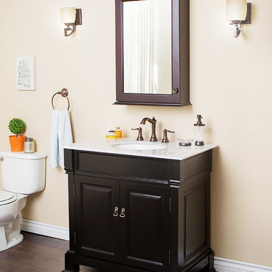 36" Single sink vanity wood espresso